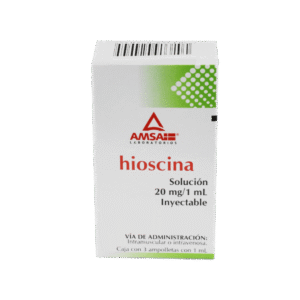 Hioscina 20 mg 3 ampolletas